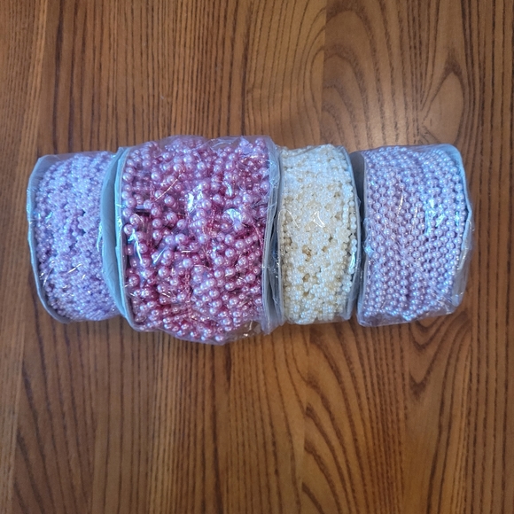 Michael's Other - Faux pearl strand decorative rolls, 4 pastel colors